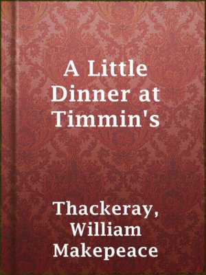 cover image of A Little Dinner at Timmin's
